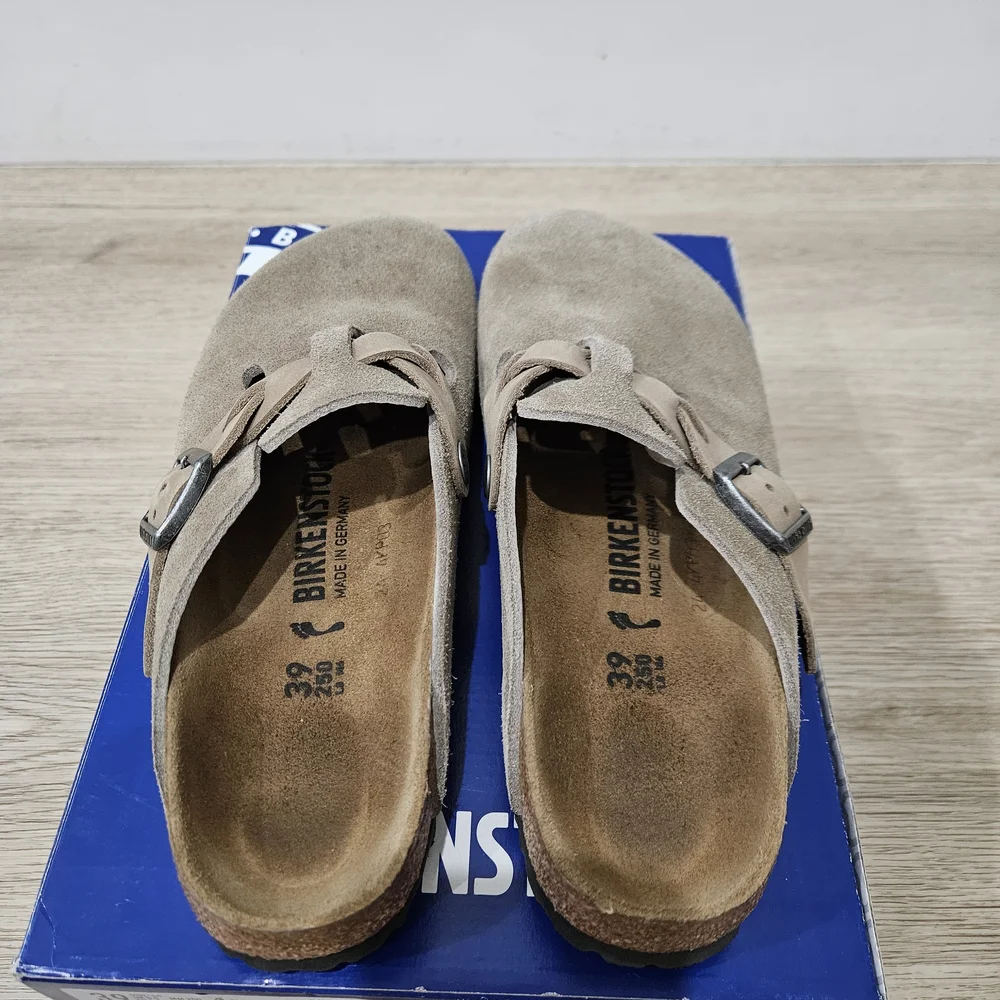 Birkenstock Kids Suede Clogs - Tan - Picture 2 of 5